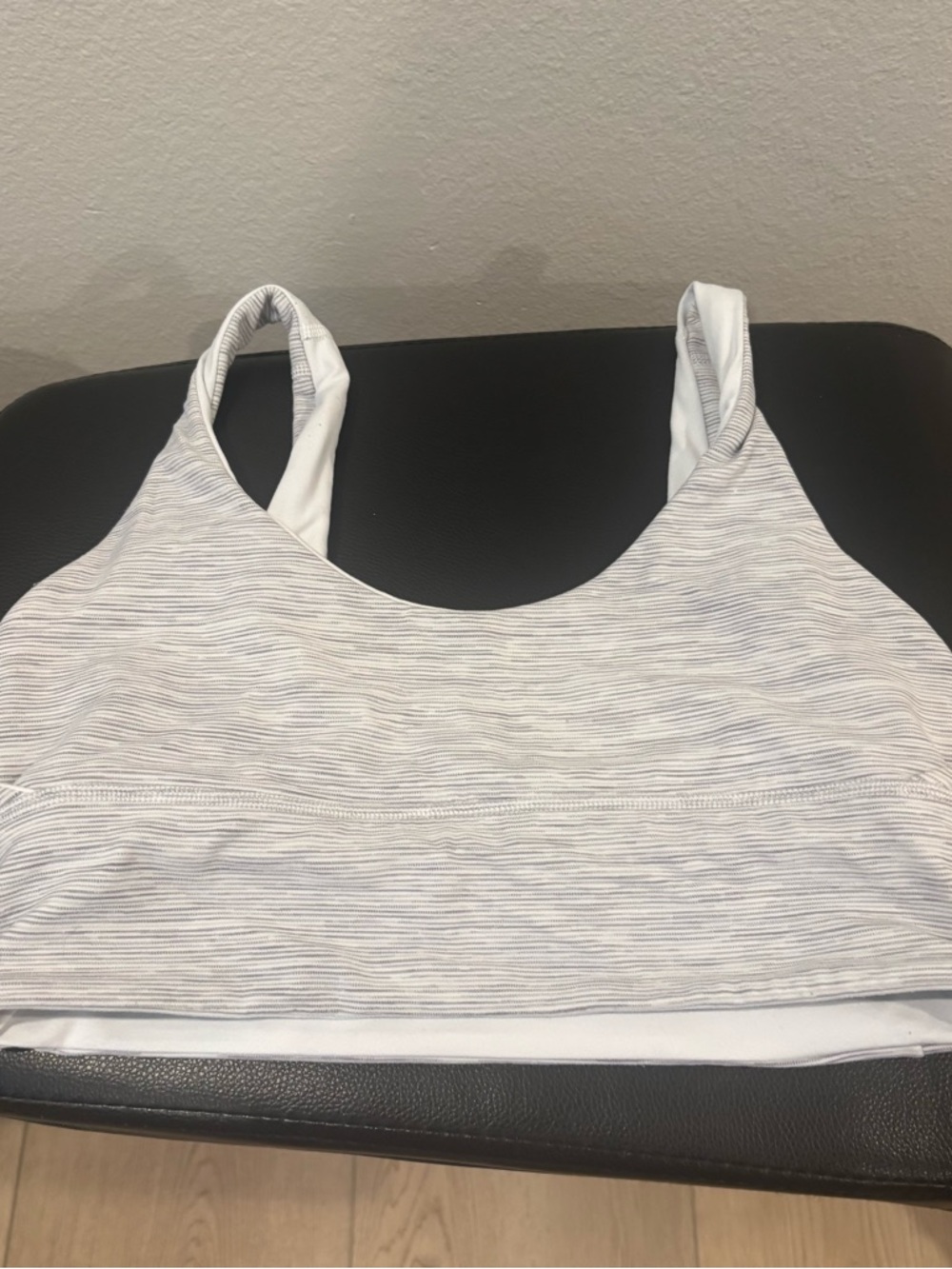 Lululemon Align Bra Reversible Wee From Space Stripe Gray White Sports Bra 8